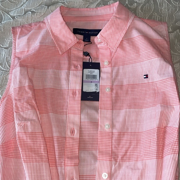 Tommy Hilfiger Women’s SZ 6 Sleeveless Button Down Orange Plaid Summer Dress NWT - Picture 5 of 15